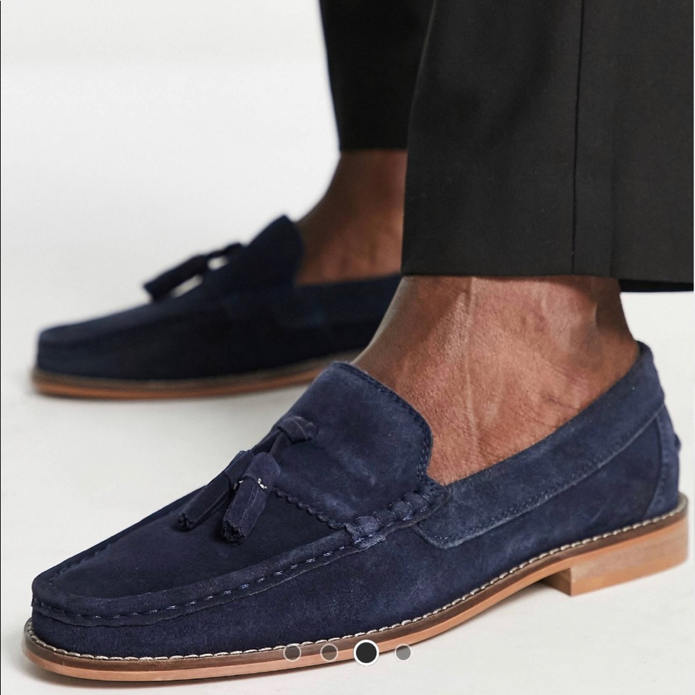 Suede Loafers by ASOS DESIGN in Navy Blue